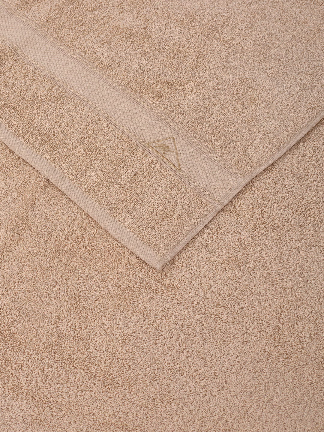 Premium Beige 100% Cotton Solid 525 GSM Bath Towel Iris 1 Pc Pvc Pack