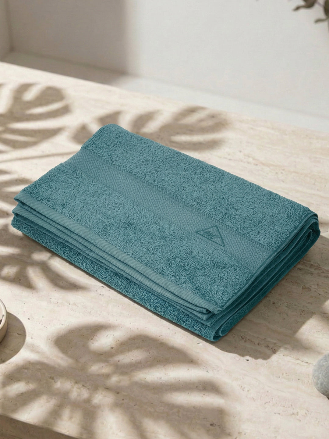 Premium Bristol Blue 100% Cotton Solid 525 GSM Bath Towel Iris 1 Pc Pvc Pack