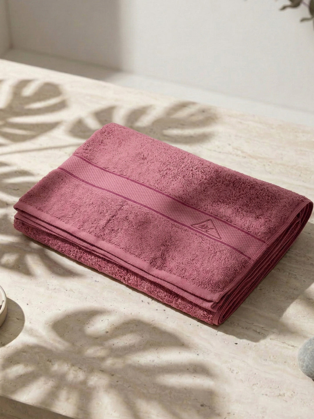 Premium Dusty Rose 100% Cotton Solid 525 GSM Bath Towel Iris 1 Pc Pvc Pack