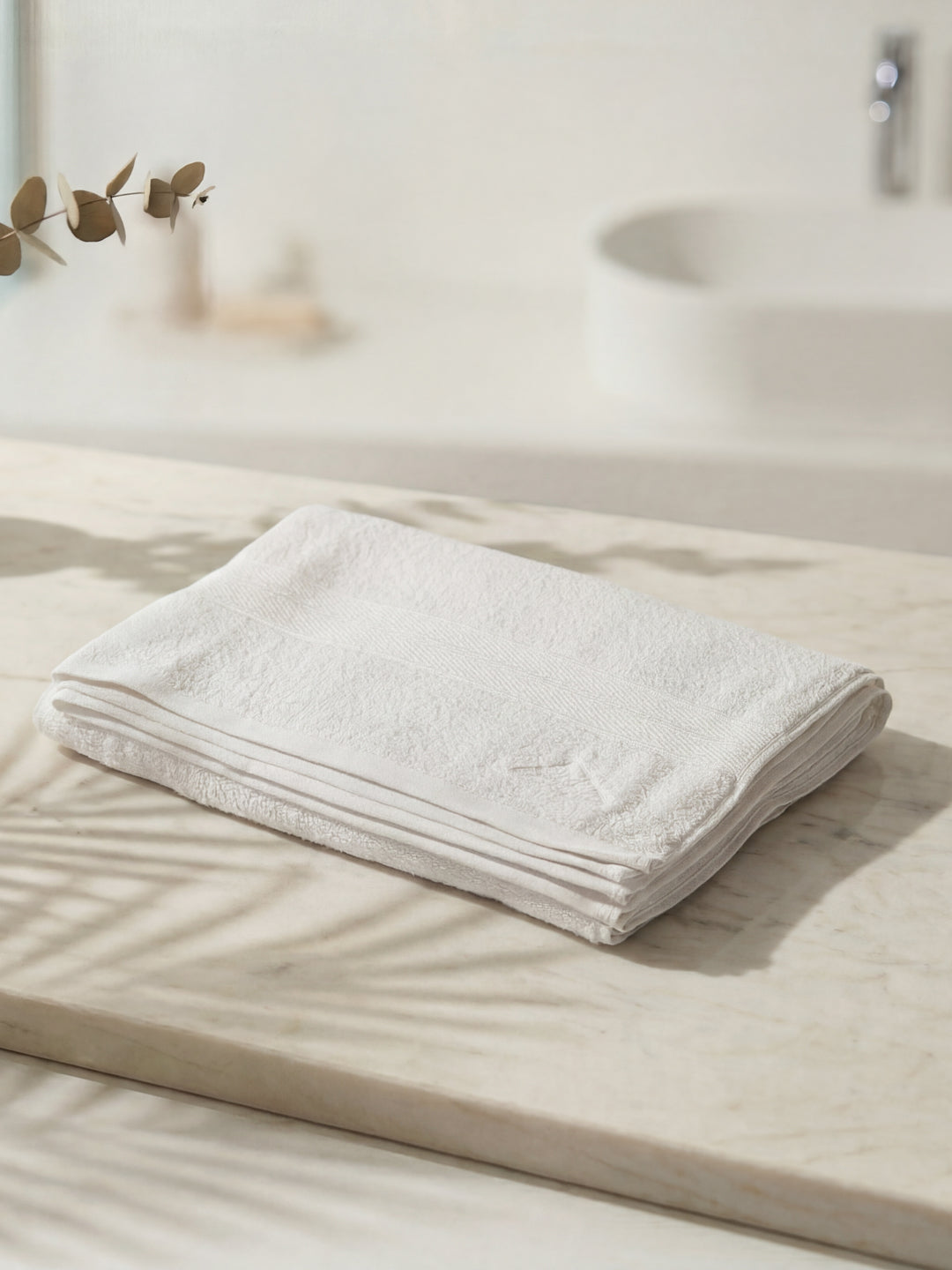 Essential White 100% Cotton Solid 400 GSM Bath Towel Jasper 1 Pc Pvc Pack