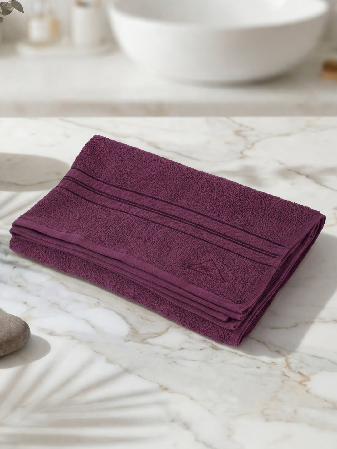 Essential Argyle Purple 100% Cotton Solid 400 GSM Bath Towel Jasper 1 Pc Pvc Pack