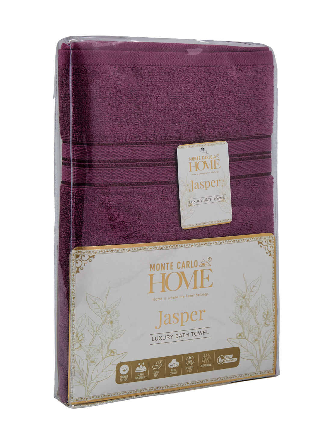 Essential Argyle Purple 100% Cotton Solid 400 GSM Bath Towel Jasper 1 Pc Pvc Pack
