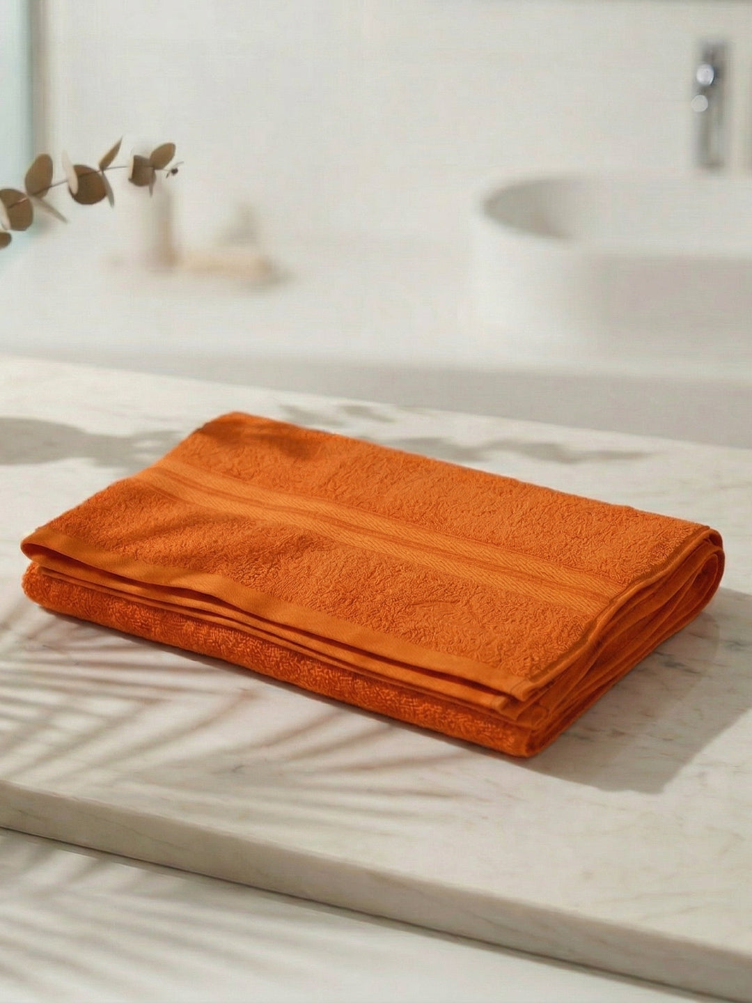 Essential Orange 100% Cotton Solid 400 GSM Bath Towel Jasper 1 Pc Pvc Pack