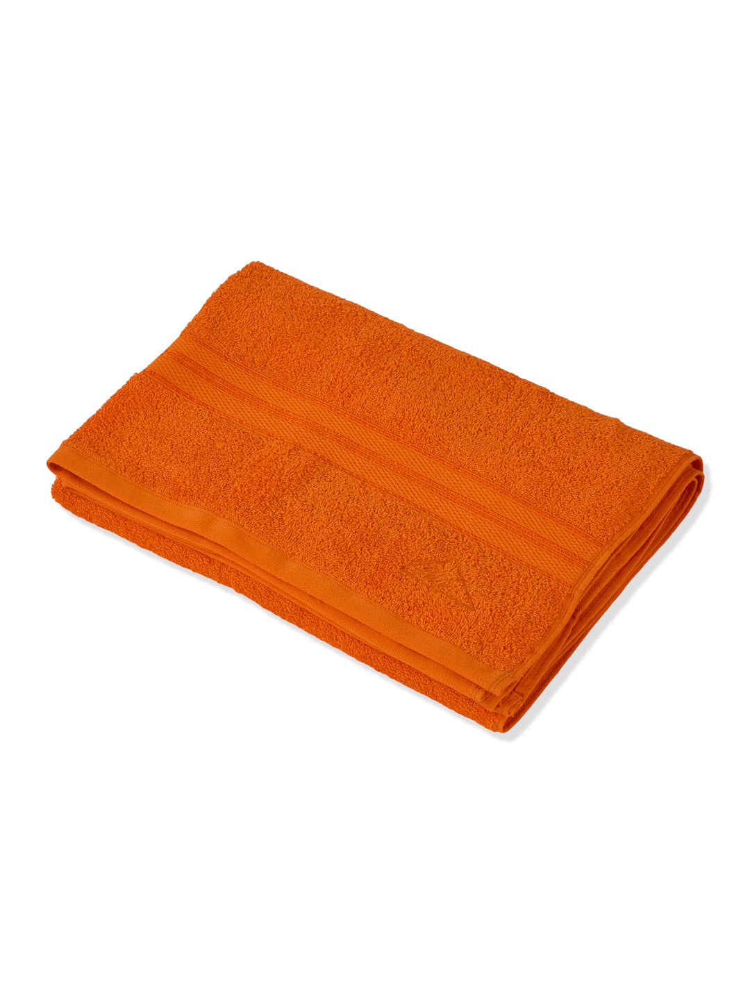 Essential Orange 100% Cotton Solid 400 GSM Bath Towel Jasper 1 Pc Pvc Pack