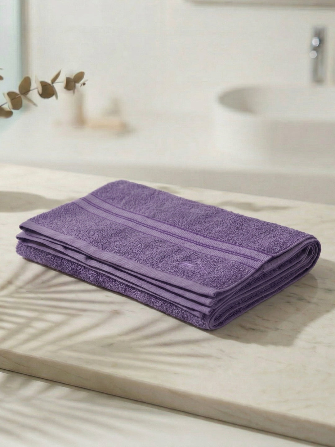 Essential Purple 100% Cotton Solid 400 GSM Bath Towel Jasper 1 Pc Pvc Pack