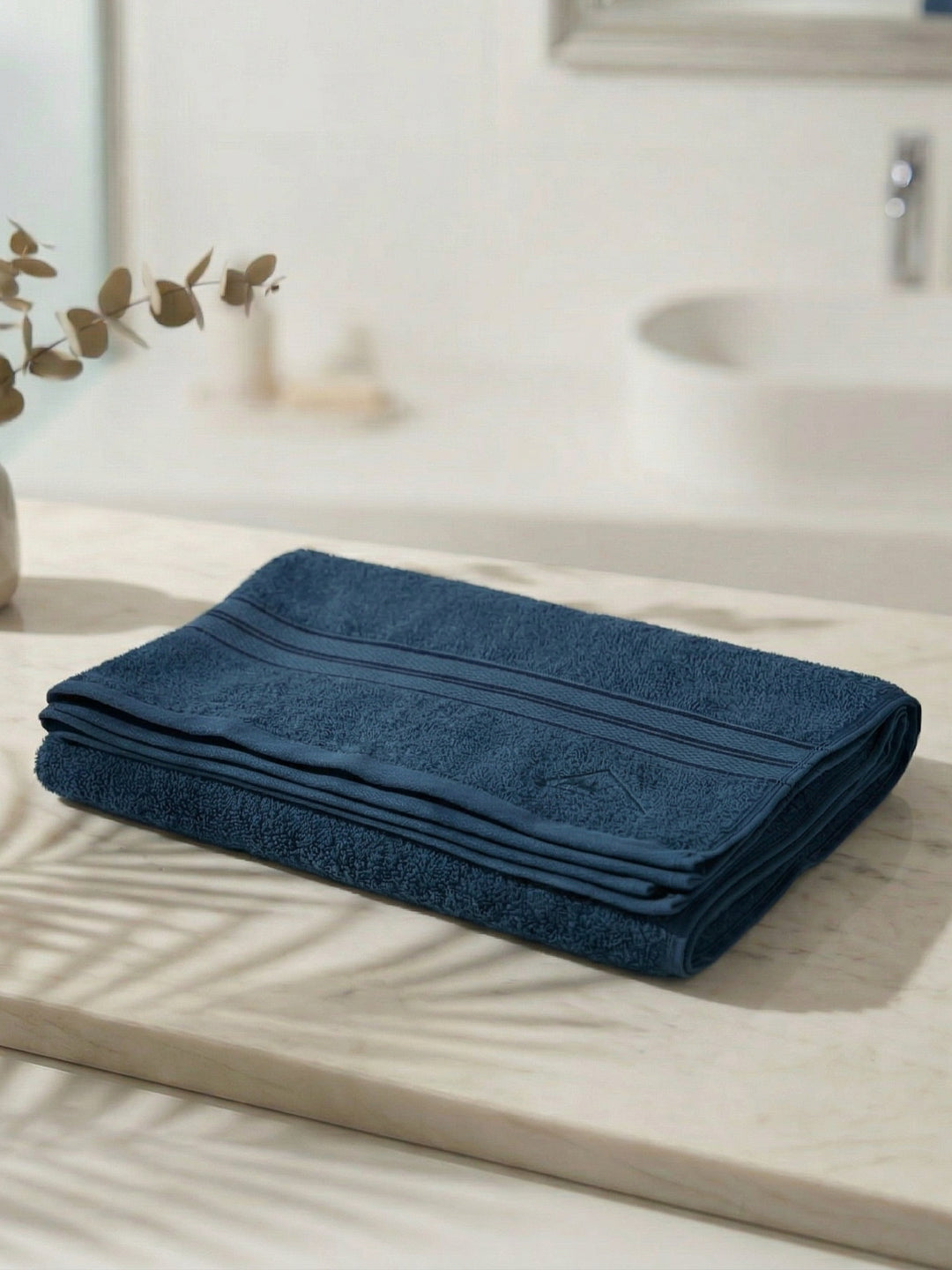 Essential Teal Blue 100% Cotton Solid 400 GSM Bath Towel Jasper 1 Pc Pvc Pack