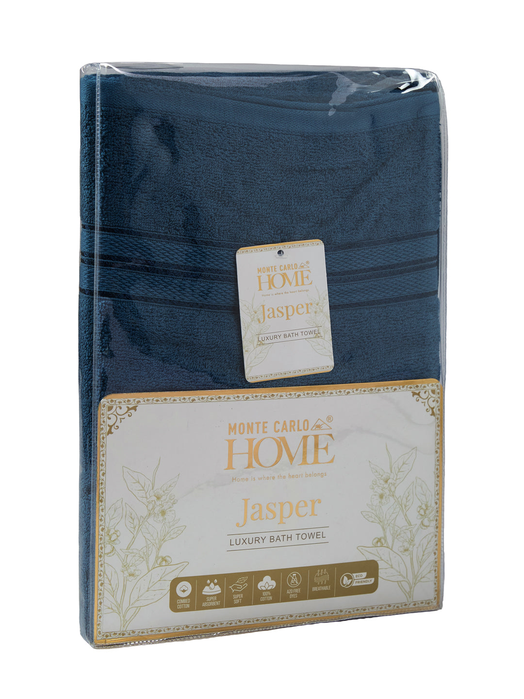 Essential Teal Blue 100% Cotton Solid 400 GSM Bath Towel Jasper 1 Pc Pvc Pack