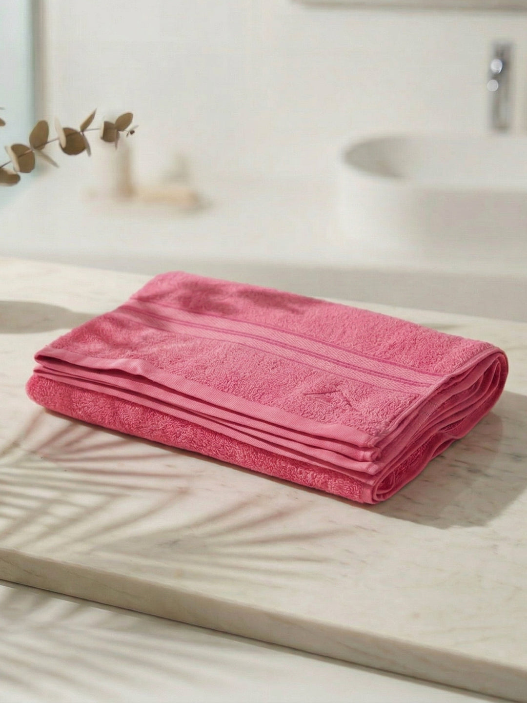 Essential Pink 100% Cotton Solid 400 GSM Bath Towel Jasper 1 Pc Pvc Pack
