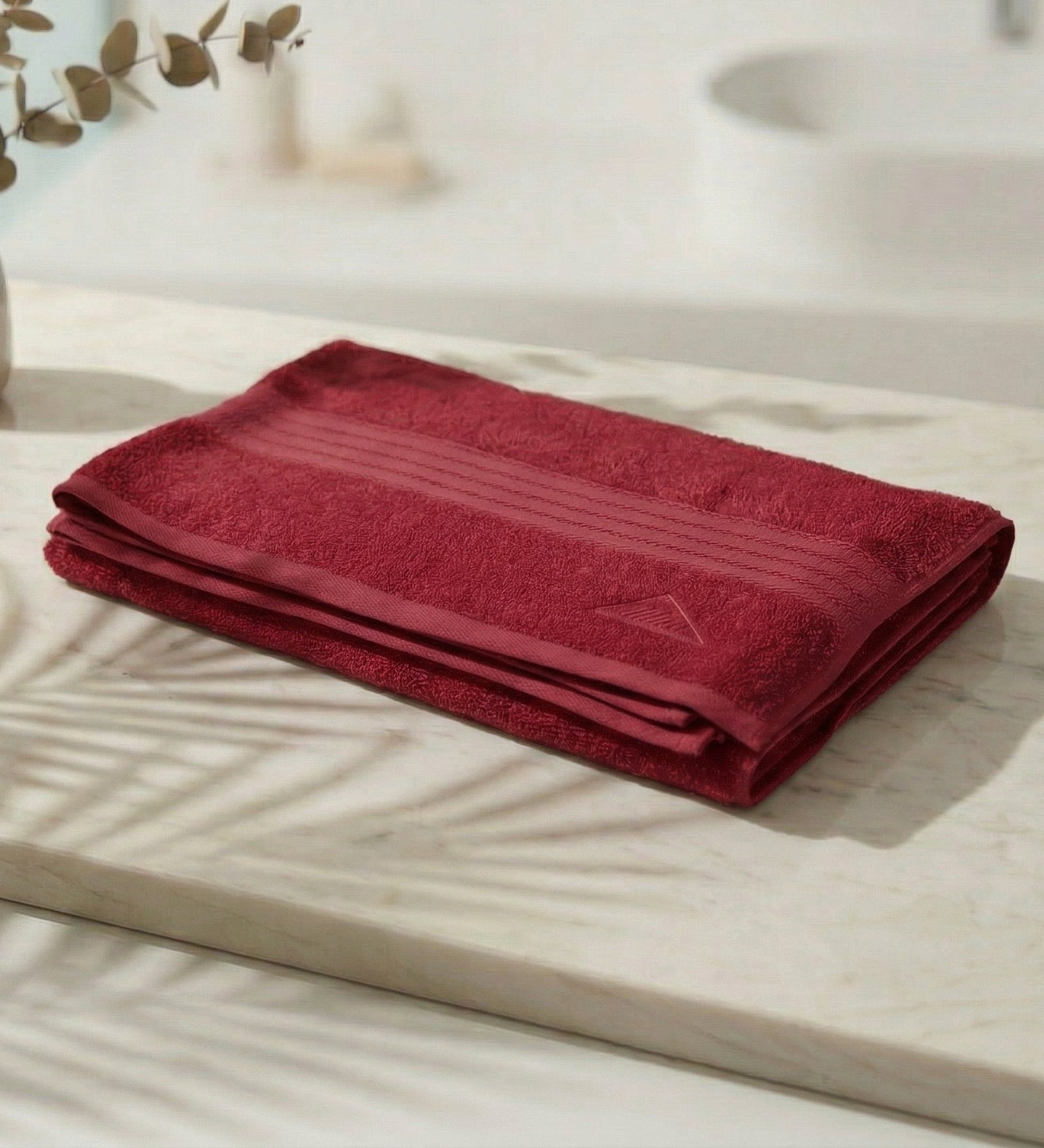 Rose Red Pure Cotton Solid 380 GSM Bath Towel 1 Piece (Jazz Collection)