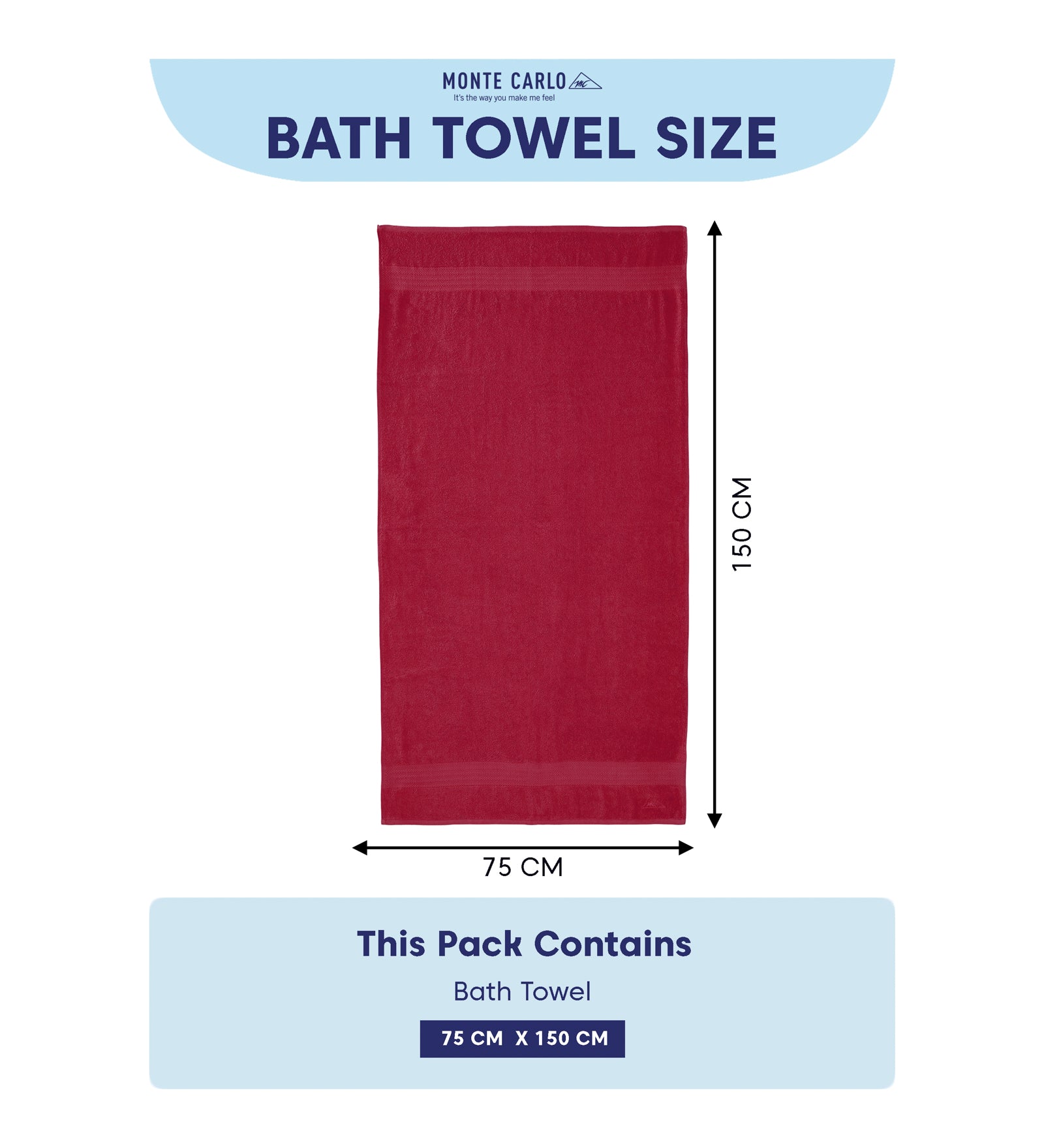 Rose Red Pure Cotton Solid 380 GSM Bath Towel 1 Piece (Jazz Collection)