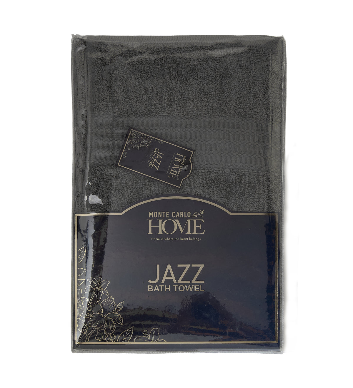 Grey Pure Cotton Solid 380 GSM Bath Towel 1 Piece (Jazz Collection)