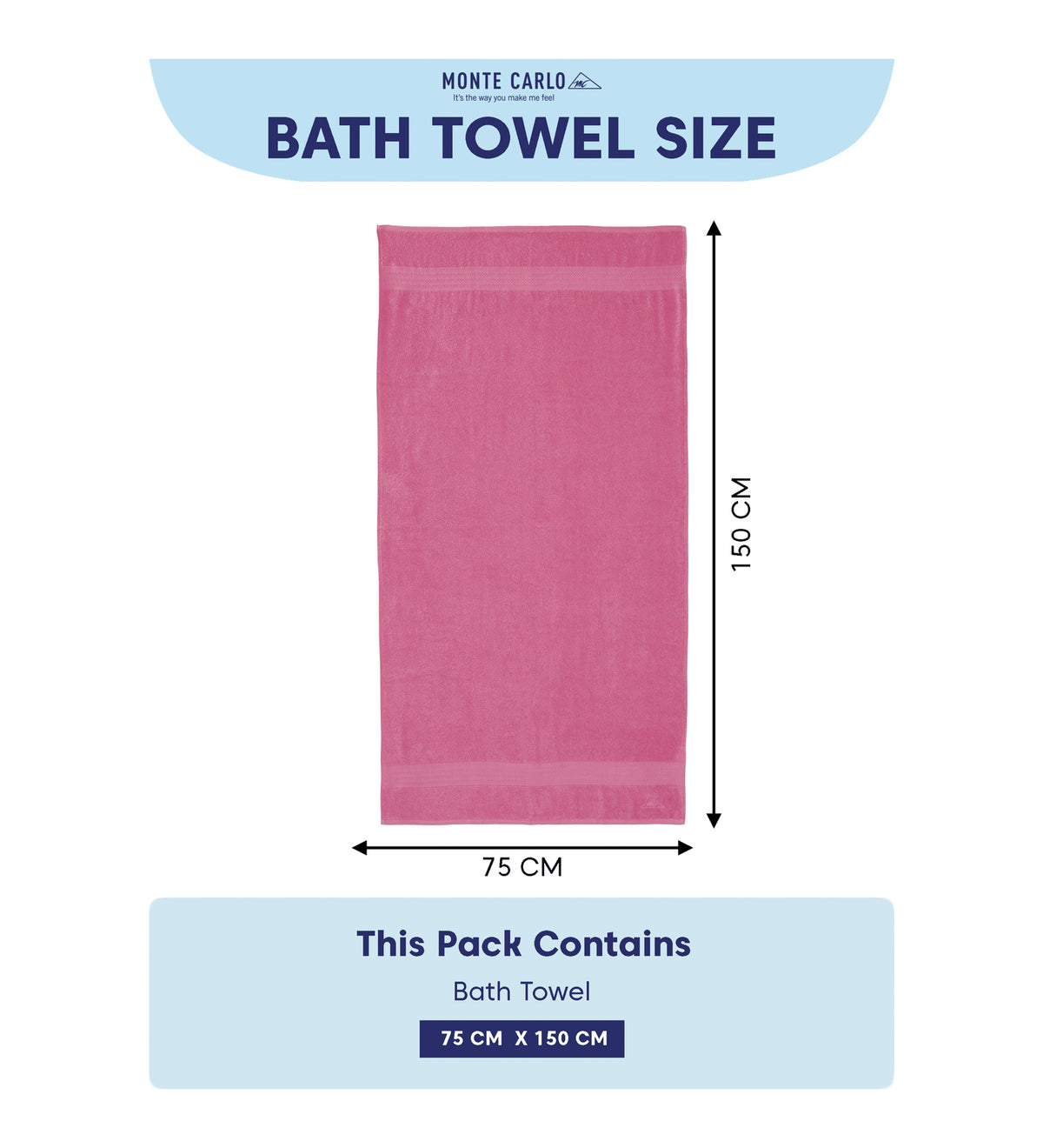 Pink Pure Cotton Solid 380 GSM Bath Towel 1 Piece (Jazz Collection)
