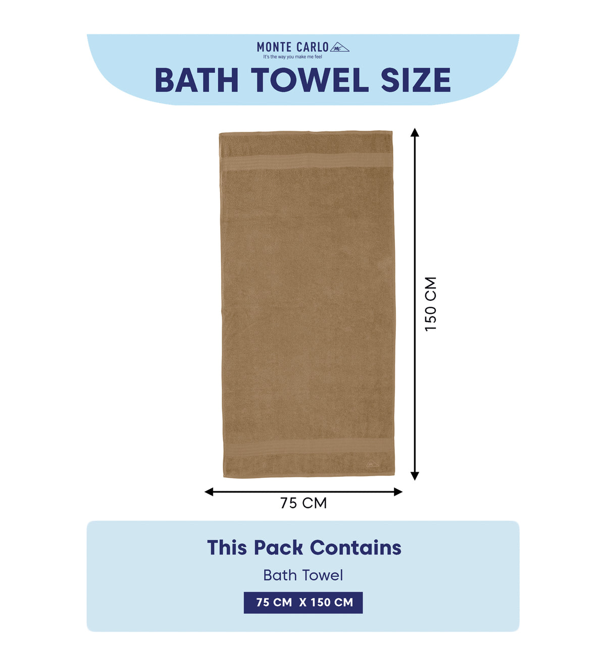 Beige Pure Cotton Solid 380 GSM Bath Towel 1 Piece (Jazz Collection)