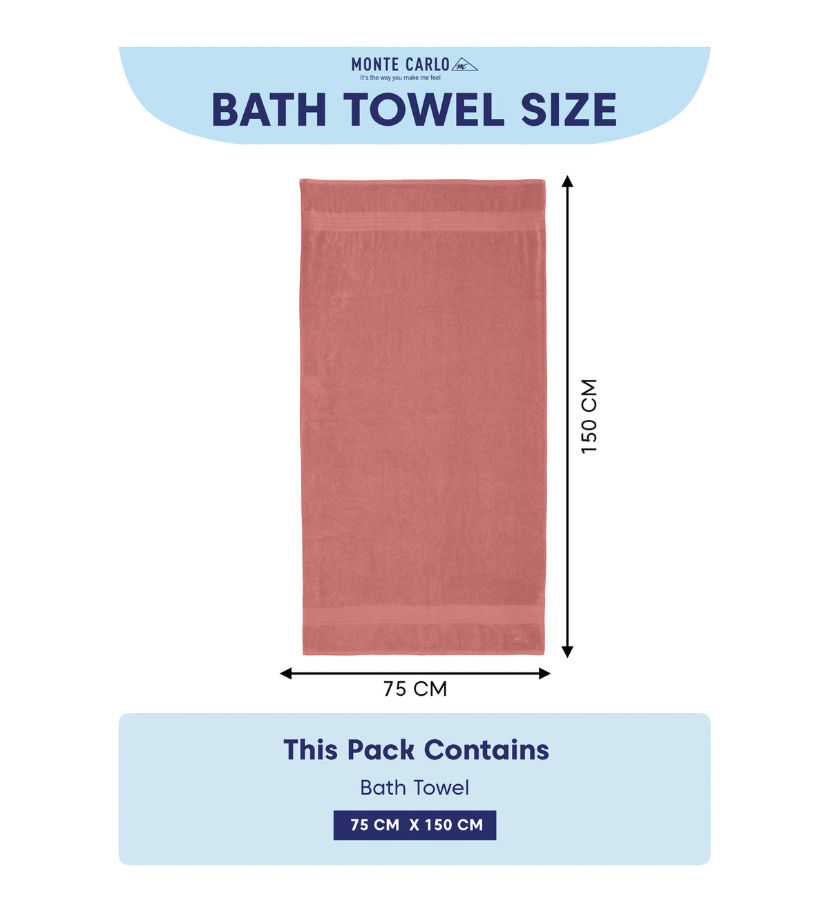 Peach Pure Cotton Solid 380 GSM Bath Towel 1 Piece (Jazz Collection)