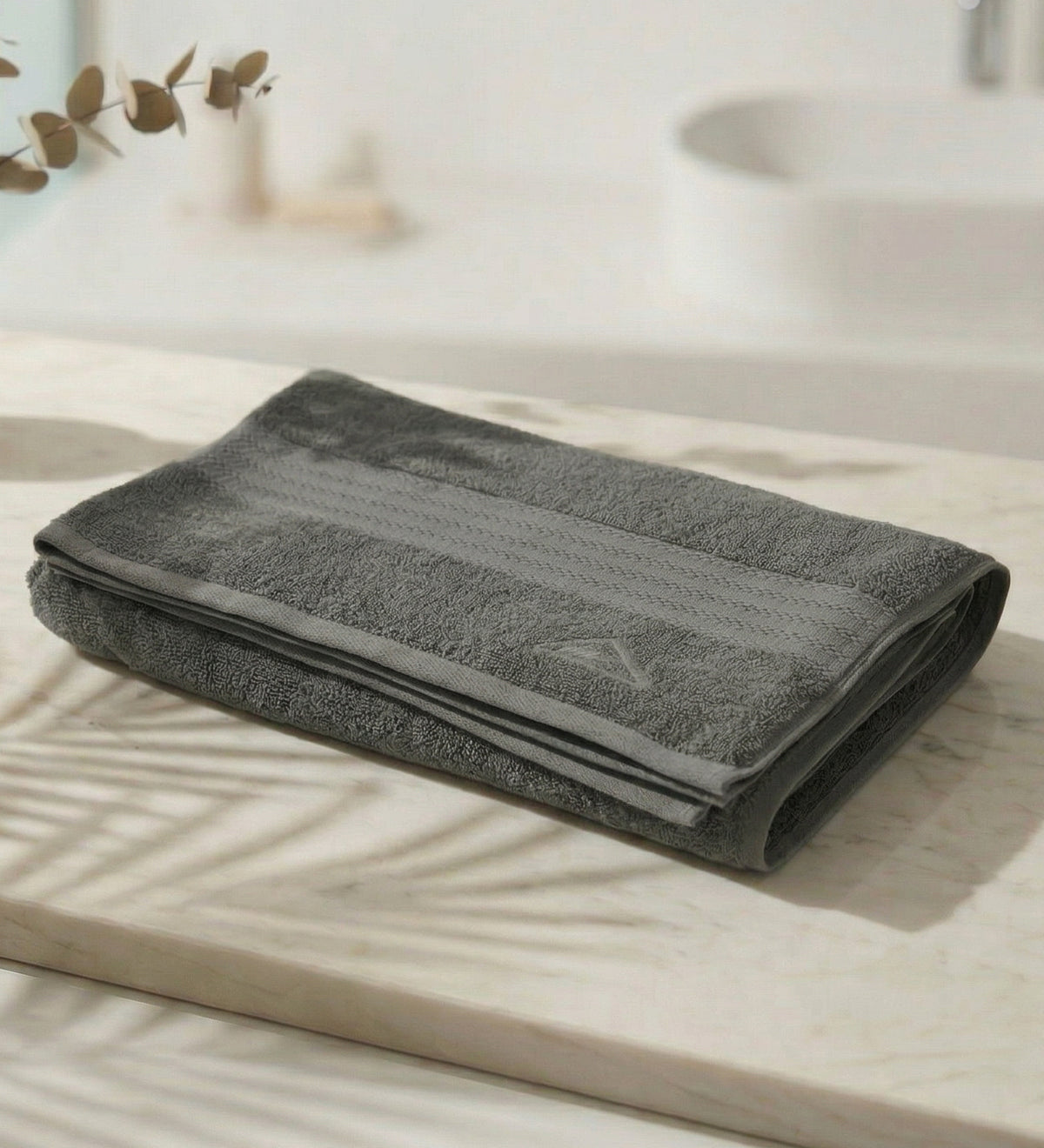 Grey Pure Cotton Solid 380 GSM Bath Towel 1 Piece (Jazz Collection)