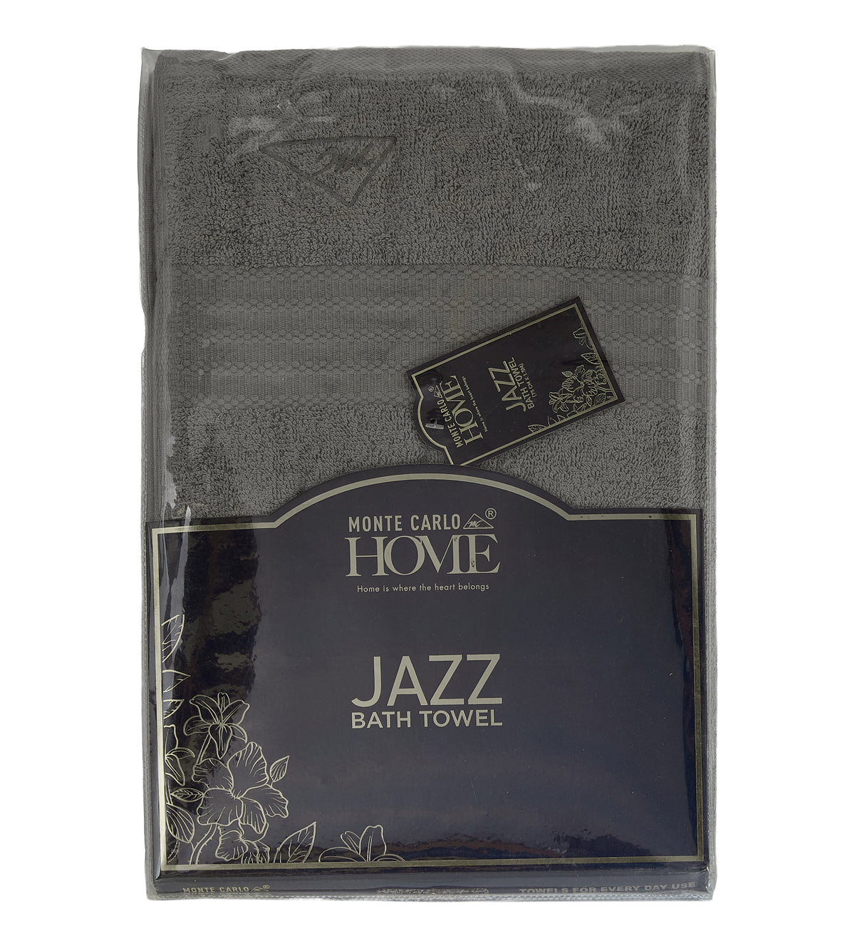 Grey Pure Cotton Solid 380 GSM Bath Towel 1 Piece (Jazz Collection)