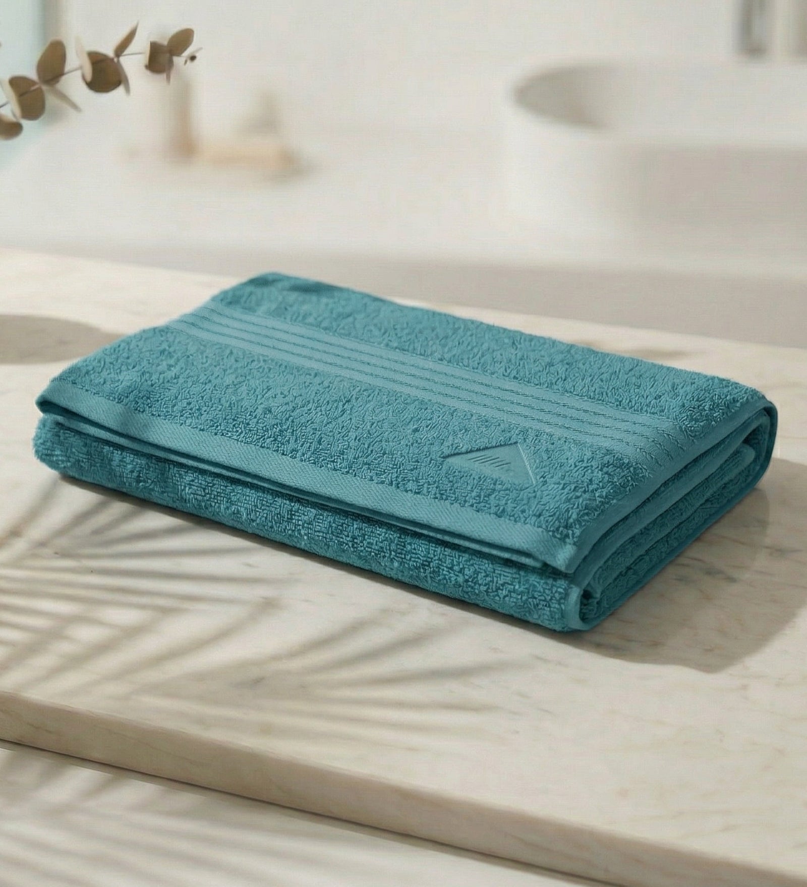 Teal Blue Pure Cotton Solid 380 GSM Bath Towel 1 Piece (Jazz Collection)