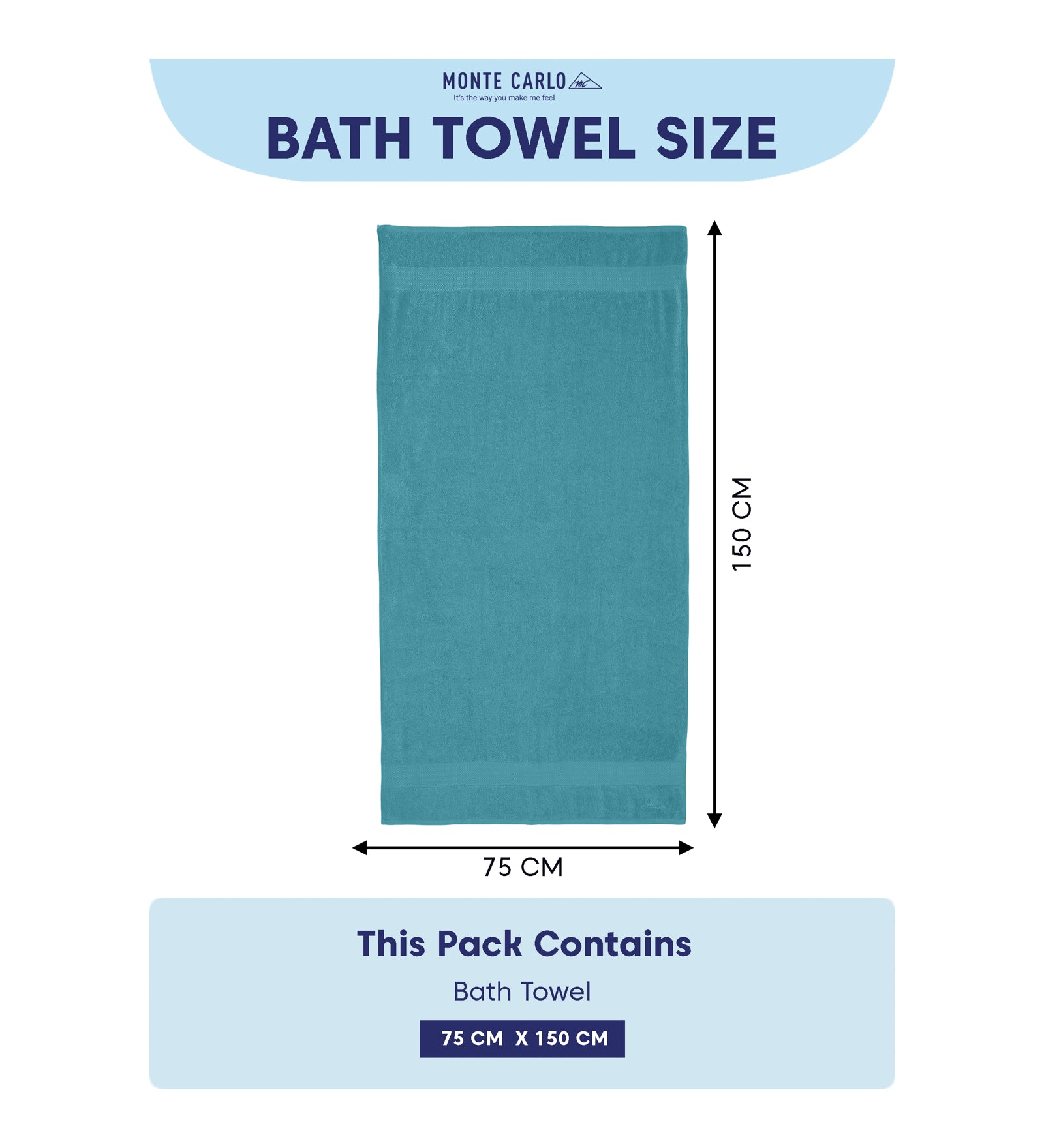 Teal Blue Pure Cotton Solid 380 GSM Bath Towel 1 Piece (Jazz Collection)