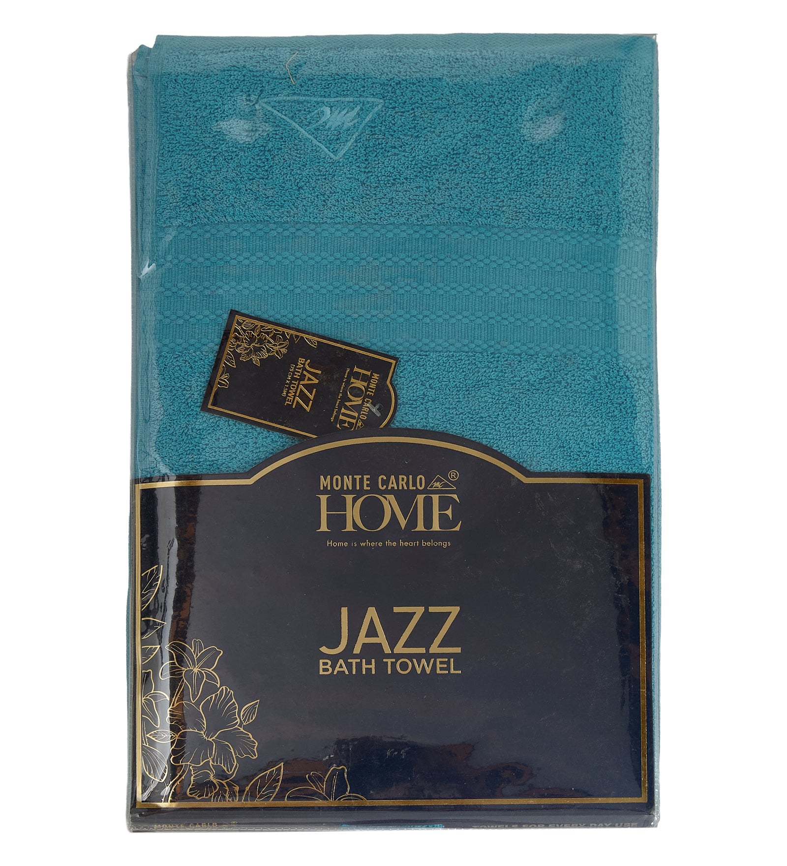 Teal Blue Pure Cotton Solid 380 GSM Bath Towel 1 Piece (Jazz Collection)