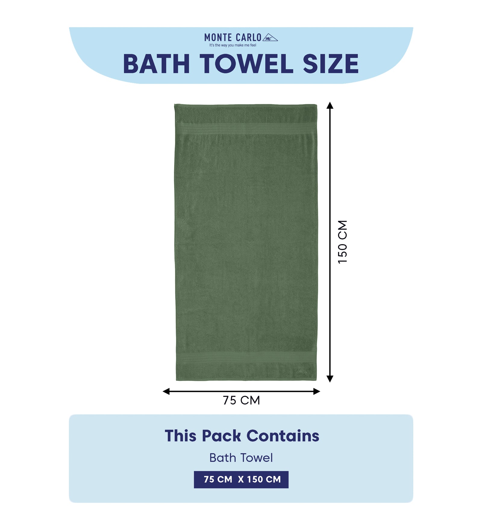 Green Pure Cotton Solid 380 GSM Bath Towel 1 Piece (Jazz Collection)