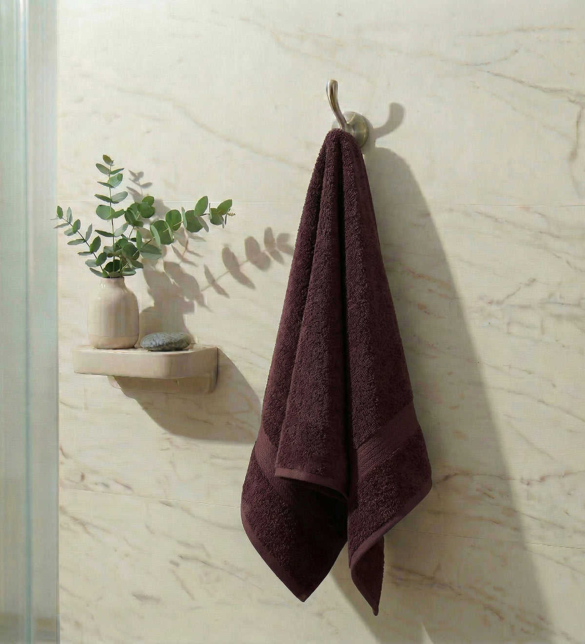 Maroon Pure Cotton Solid 380 GSM Bath Towel 1 Piece (Jazz Collection)