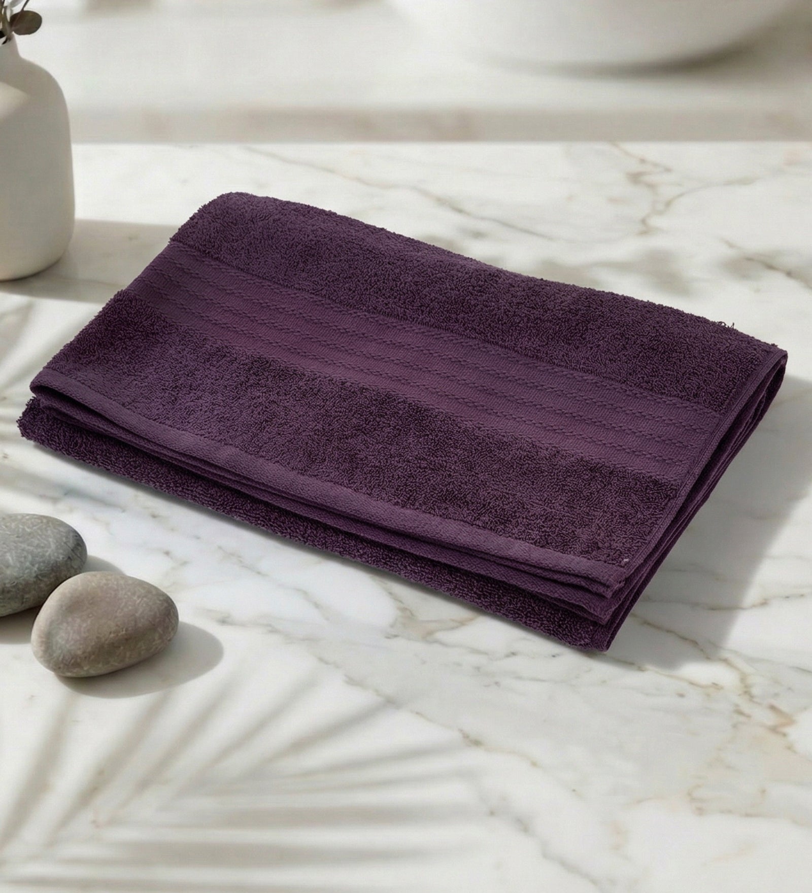 Purple Pure Cotton Solid 380 GSM Bath Towel 1 Piece (Jazz Collection)