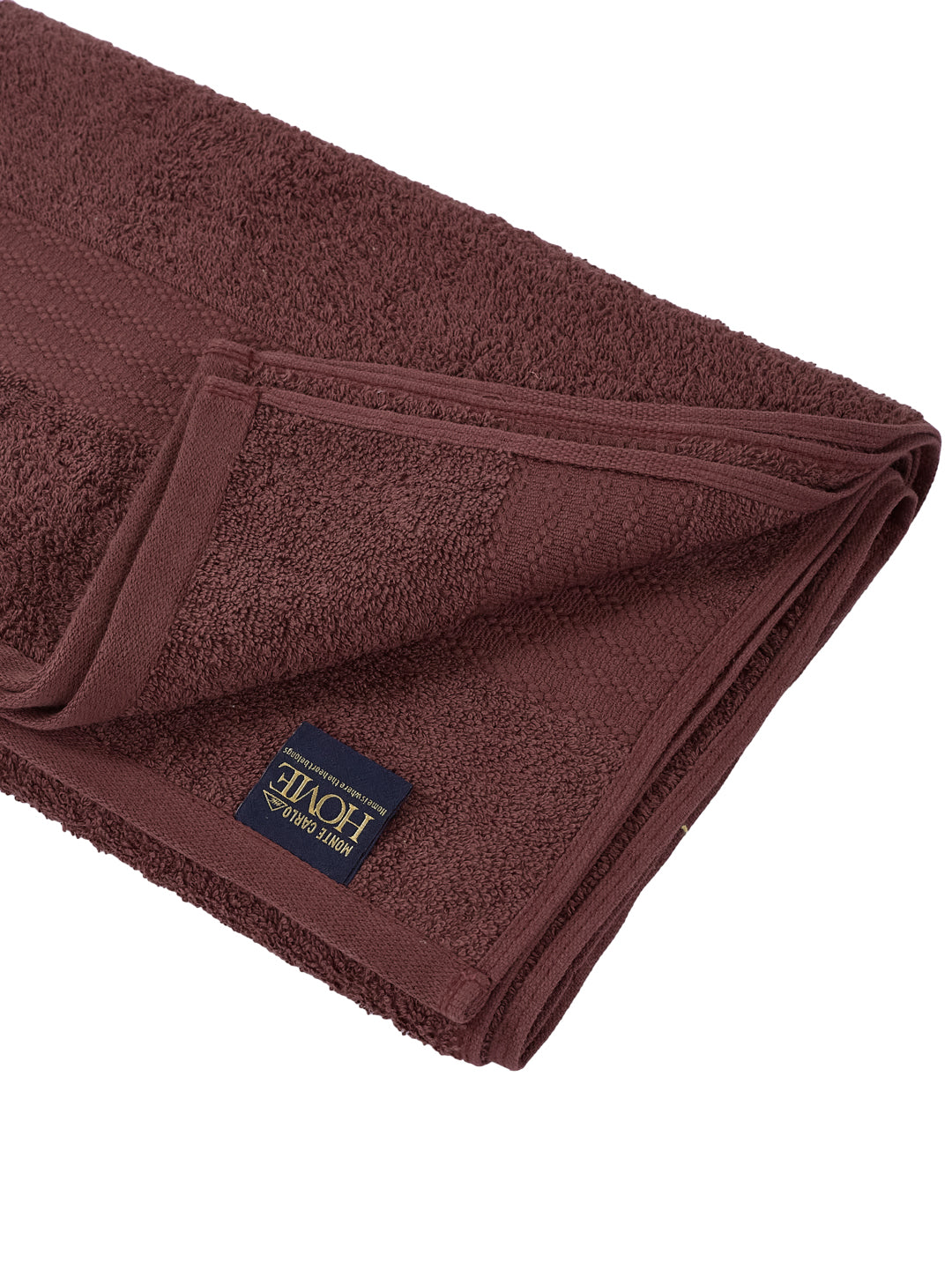 Brown 100% Cotton Solid 380 GSM Bath Towel Jazz 4 Pc Set Gifting Box Pack