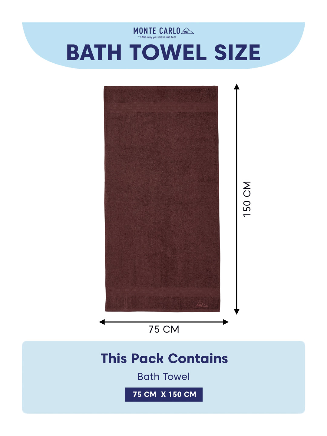 Brown 100% Cotton Solid 380 GSM Bath Towel Jazz 4 Pc Set Gifting Box Pack
