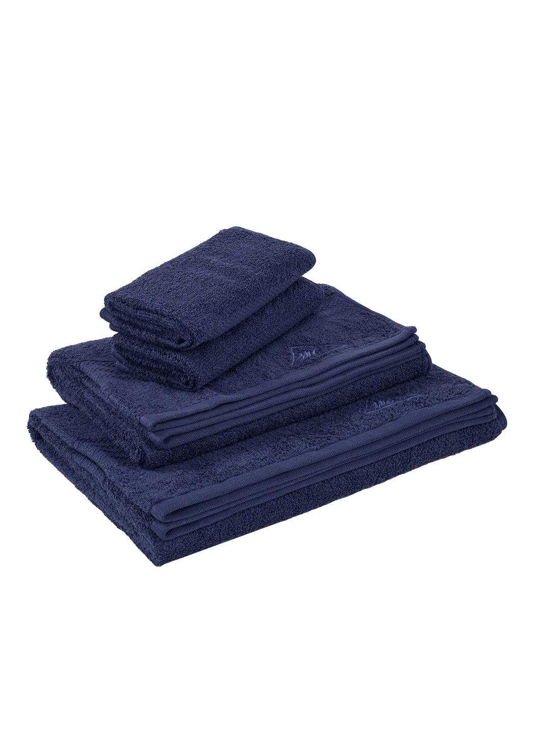 Insignia Blue 100% Cotton Solid 380 GSM Bath Towel Jazz 4 Pc Set Gifting Box Pack