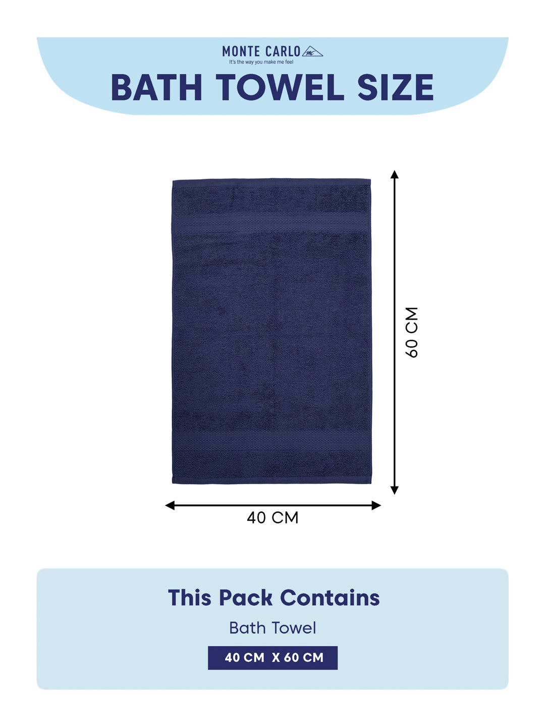 Insignia Blue 100% Cotton Solid 380 GSM Bath Towel Jazz 4 Pc Set Gifting Box Pack