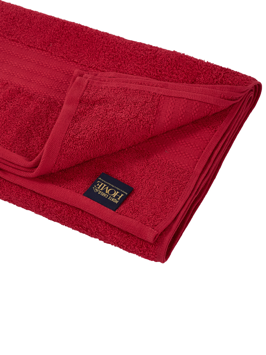 Rose Red 100% Cotton Solid 380 GSM Bath Towel Jazz 4 Pc Set Gifting Box Pack