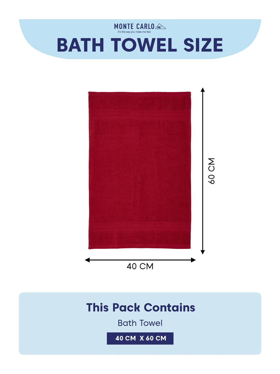 Rose Red 100% Cotton Solid 380 GSM Bath Towel Jazz 4 Pc Set Gifting Box Pack