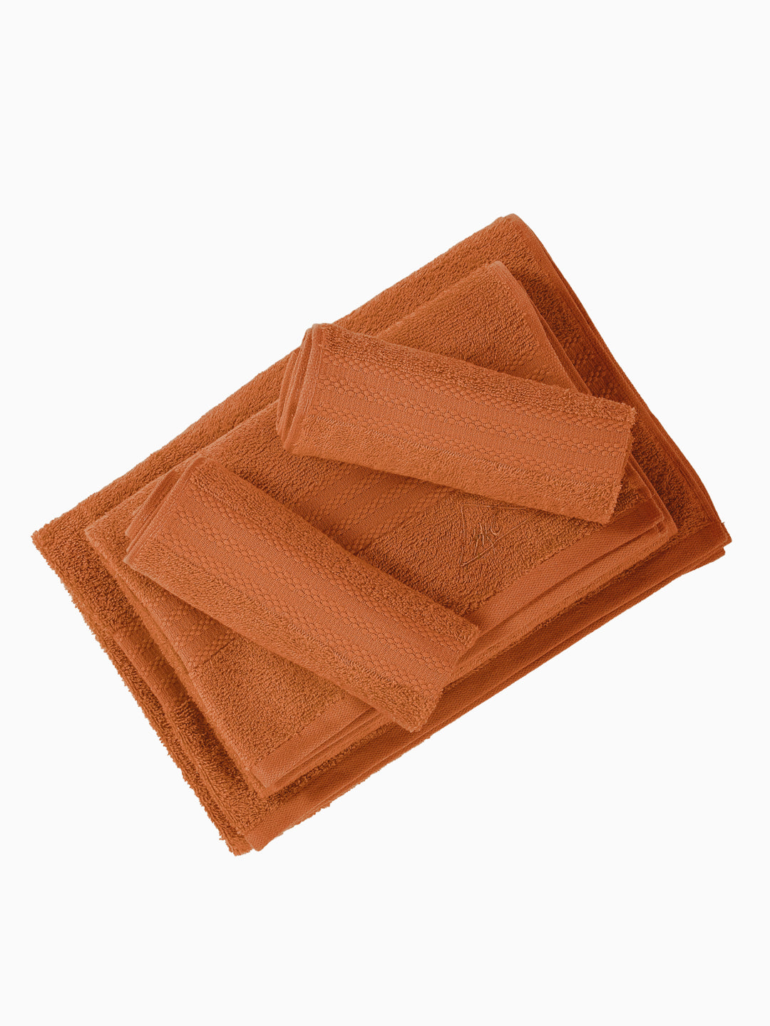 Orange 100% Cotton Solid 380 GSM Bath Towel Jazz 4 Pc Set Gifting Box Pack