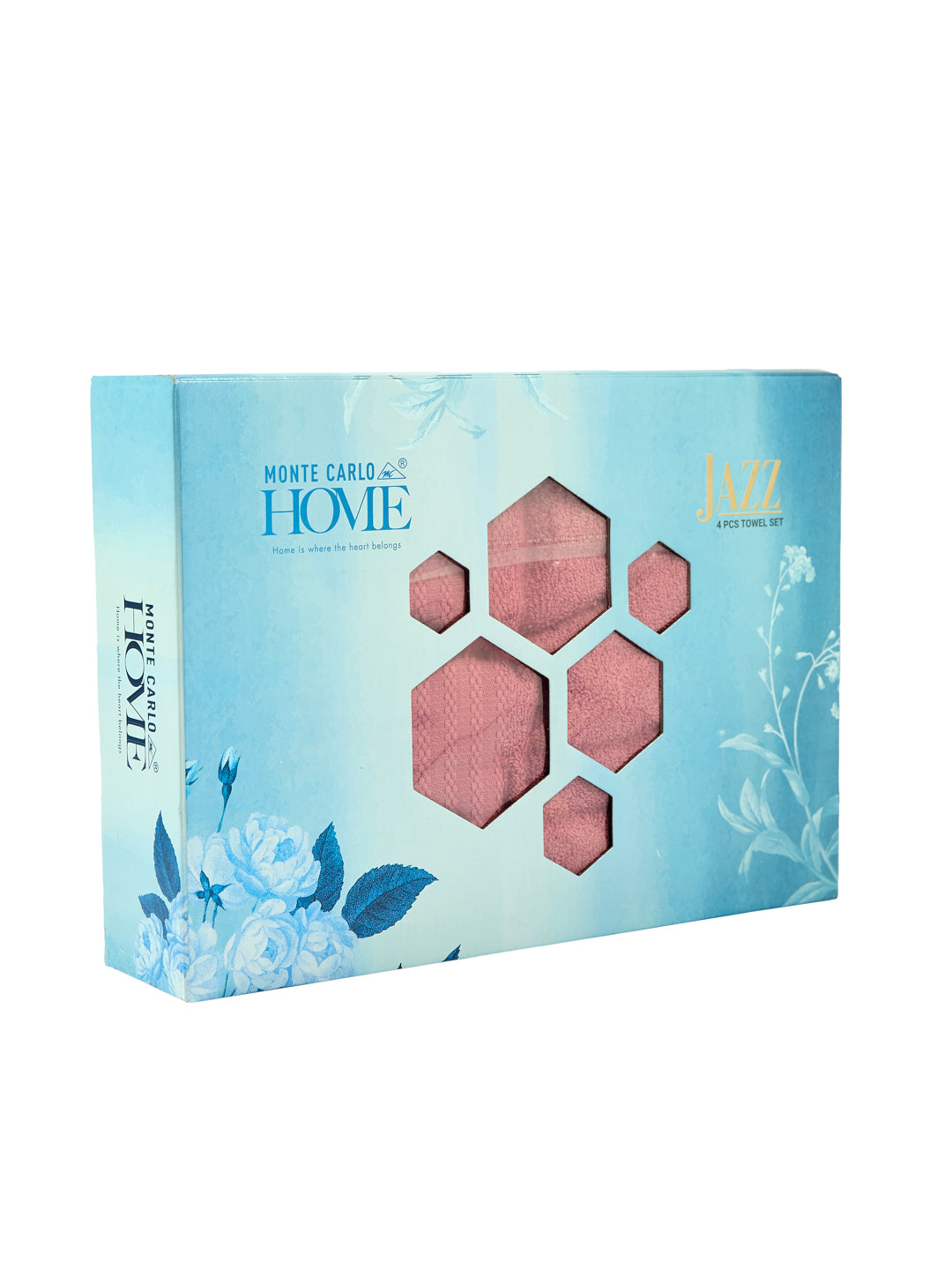 Quartz Pink 100% Cotton Solid 380 GSM Bath Towel Jazz 4 Pc Set Gifting Box Pack
