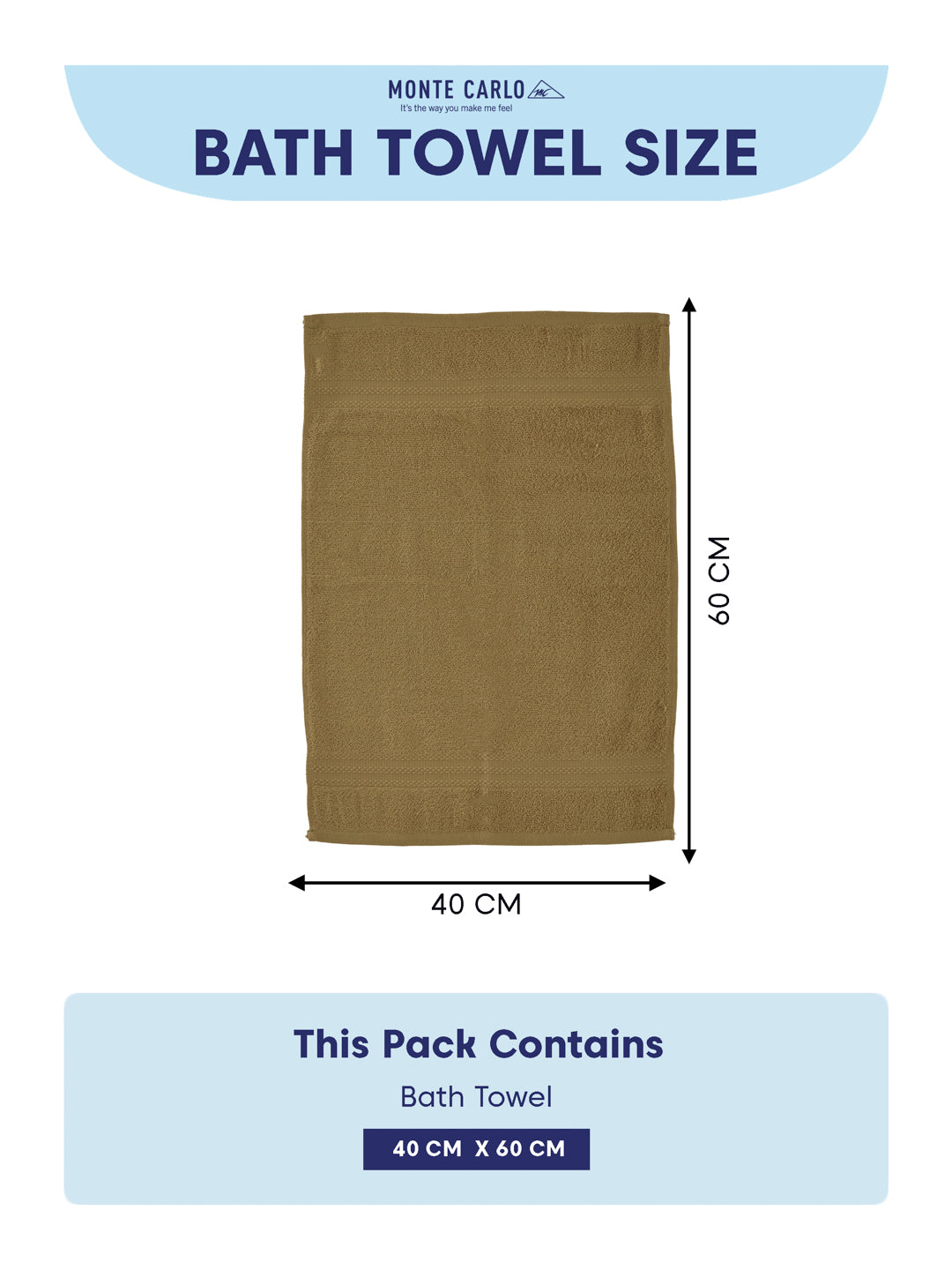 Khaki 100% Cotton Solid 380 GSM Bath Towel Jazz 4 Pc Set Gifting Box Pack