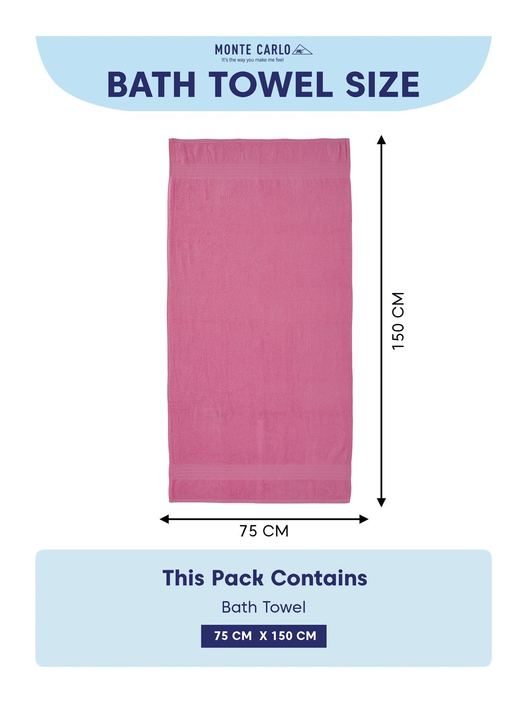 Pink 100% Cotton Solid 380 GSM Bath Towel Jazz 4 Pc Set Gifting Box Pack