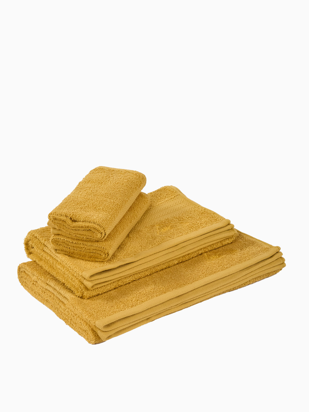 Mustard Yellow 100% Cotton Solid 380 GSM Bath Towel Jazz 4 Pc Set Gifting Box Pack