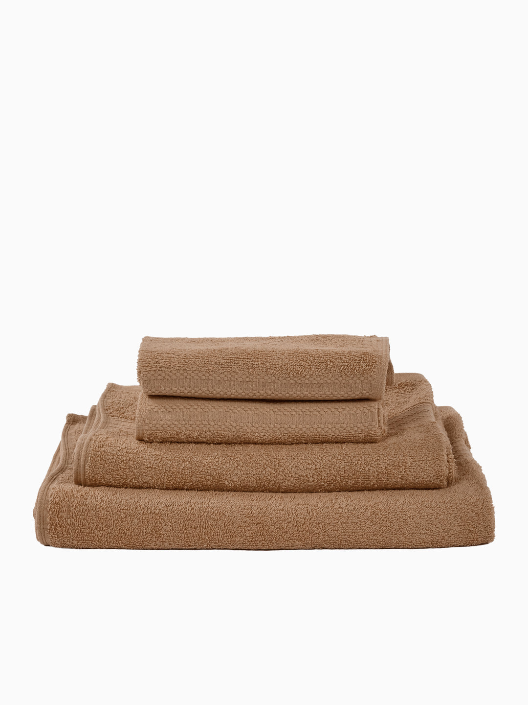 Beige 100% Cotton Solid 380 GSM Bath Towel Jazz 4 Pc Set Gifting Box Pack