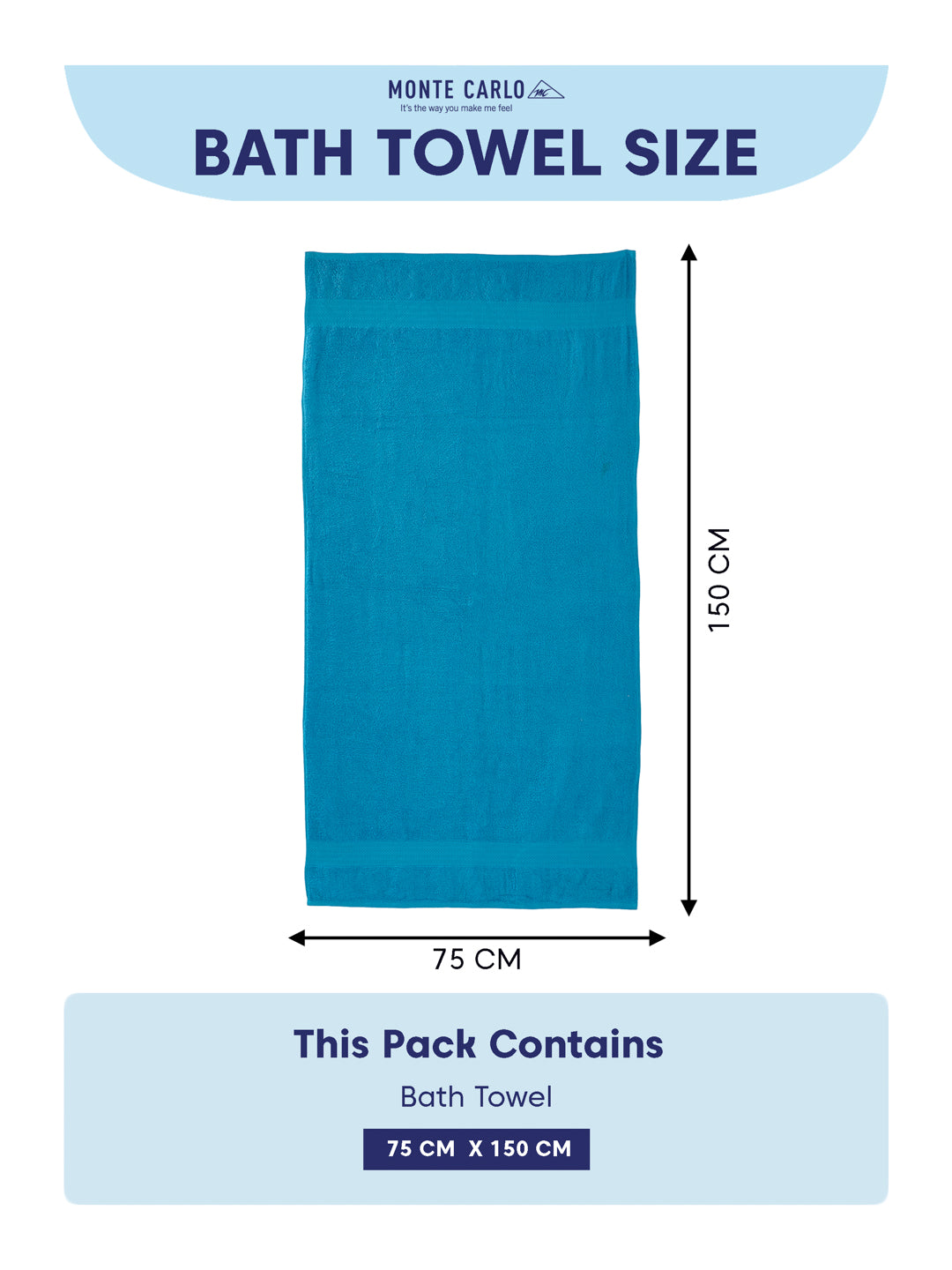 Peacock Blue 100% Cotton Solid 380 GSM Bath Towel Jazz 4 Pc Set Gifting Box Pack