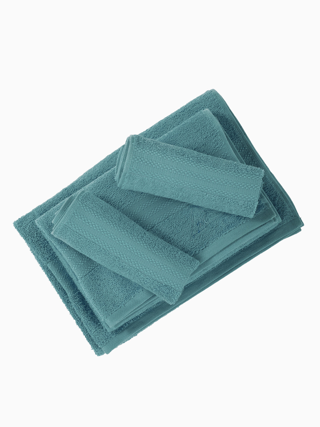 Blue 100% Cotton Solid 380 GSM Bath Towel Jazz 4 Pc Set Gifting Box Pack