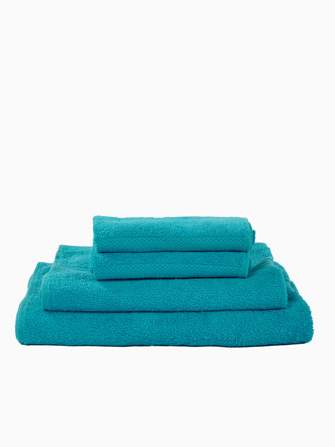 Blue 100% Cotton Solid 380 GSM Bath Towel Jazz 4 Pc Set Gifting Box Pack