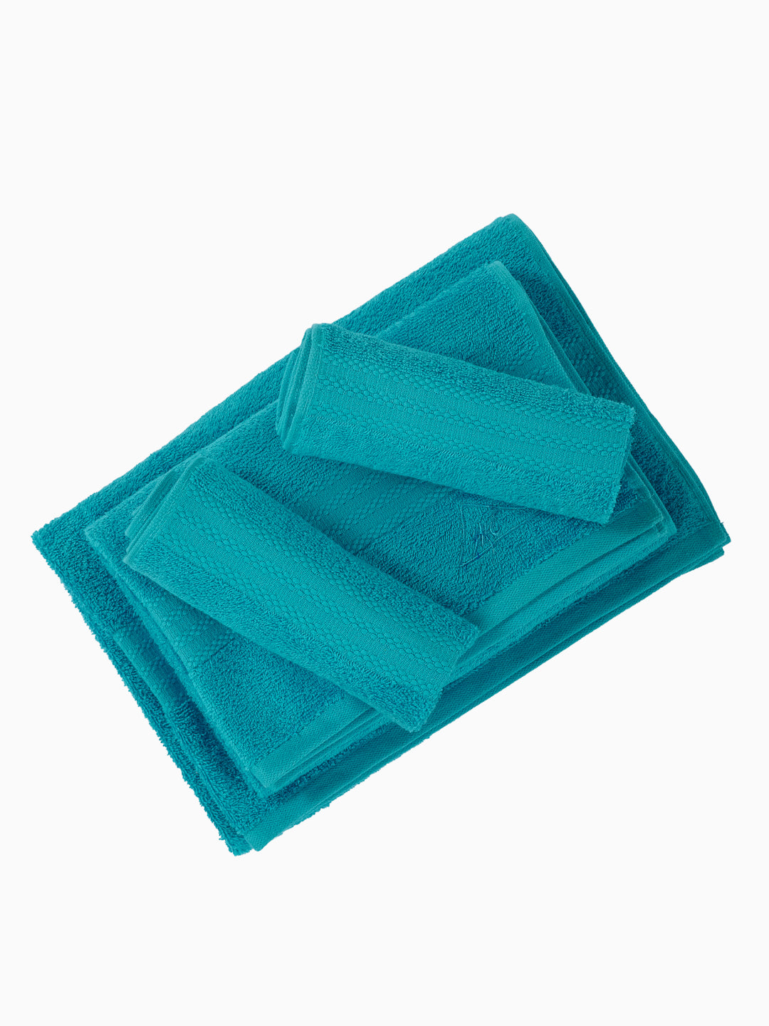 Blue 100% Cotton Solid 380 GSM Bath Towel Jazz 4 Pc Set Gifting Box Pack