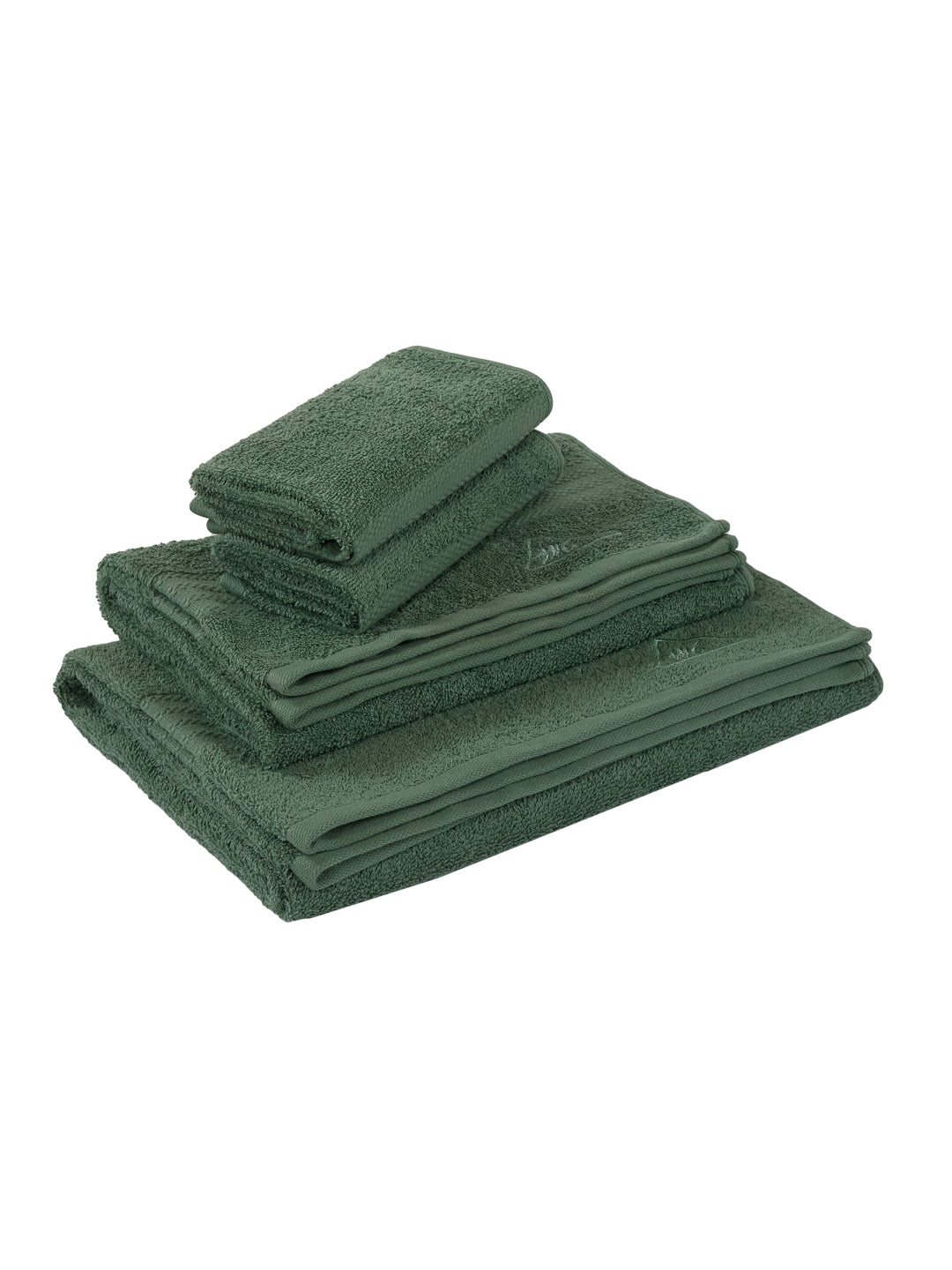 Elm Green 100% Cotton Solid 380 GSM Bath Towel Jazz 4 Pc Set Gifting Box Pack