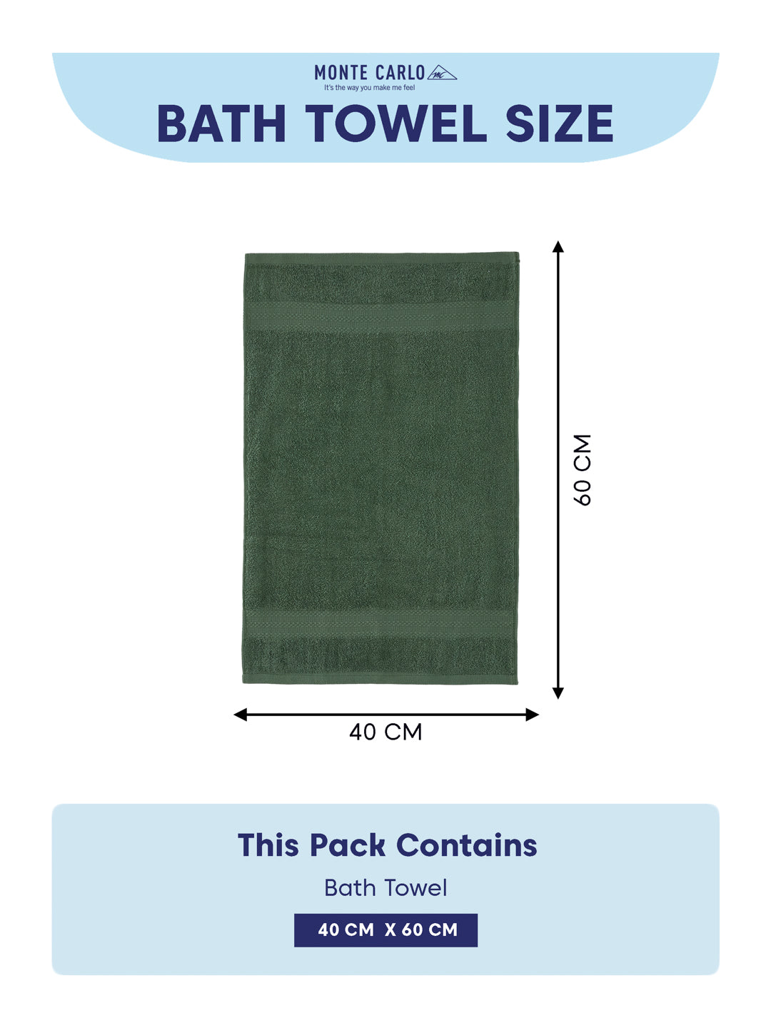 Elm Green 100% Cotton Solid 380 GSM Bath Towel Jazz 4 Pc Set Gifting Box Pack