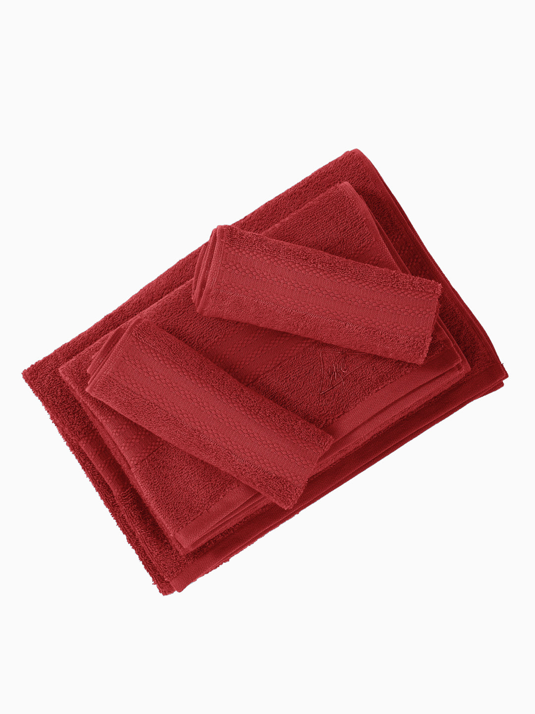 Red 100% Cotton Solid 380 GSM Bath Towel Jazz 4 Pc Set Gifting Box Pack