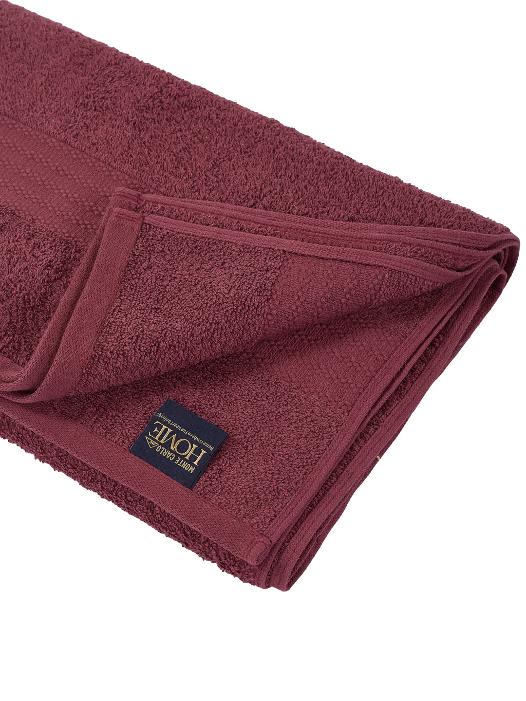 Maroon 100% Cotton Solid 380 GSM Bath Towel Jazz 4 Pc Set Gifting Box Pack