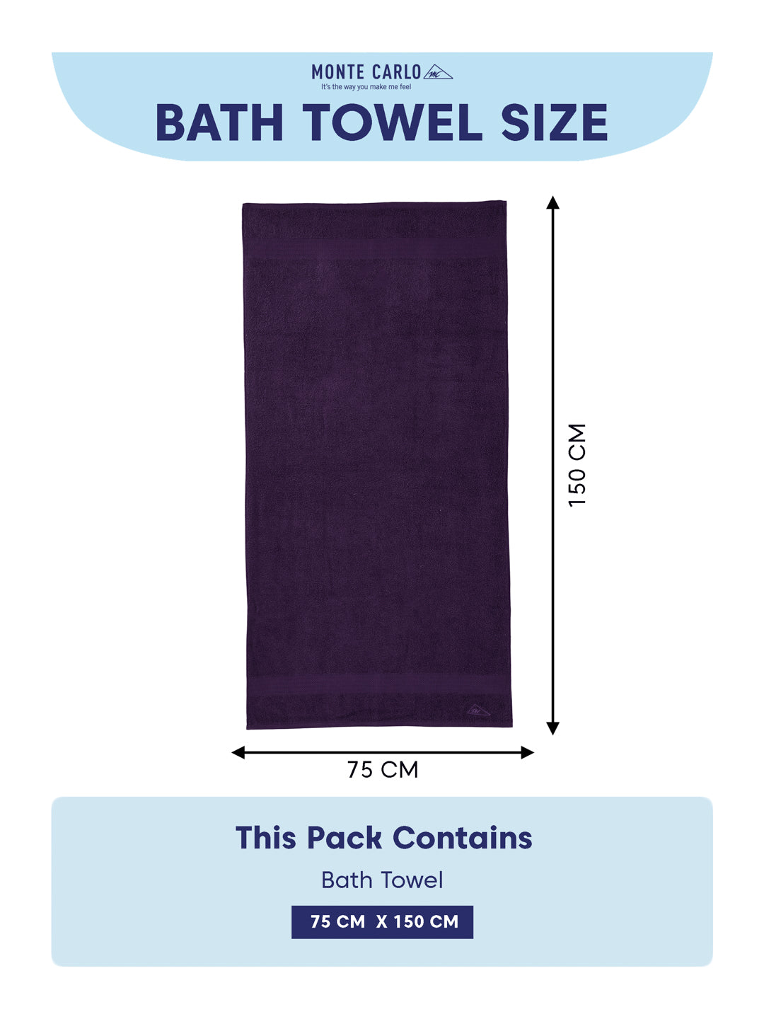 Purple 100% Cotton Solid 380 GSM Bath Towel Jazz 4 Pc Set Gifting Box Pack