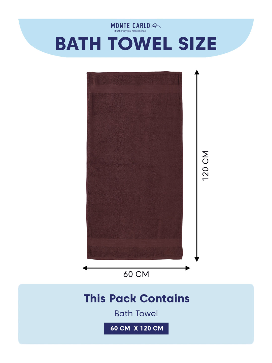 Essential Maroon 100% Cotton Solid 380 GSM Bath Towel Jazz Small 1 Pc Pvc Pack