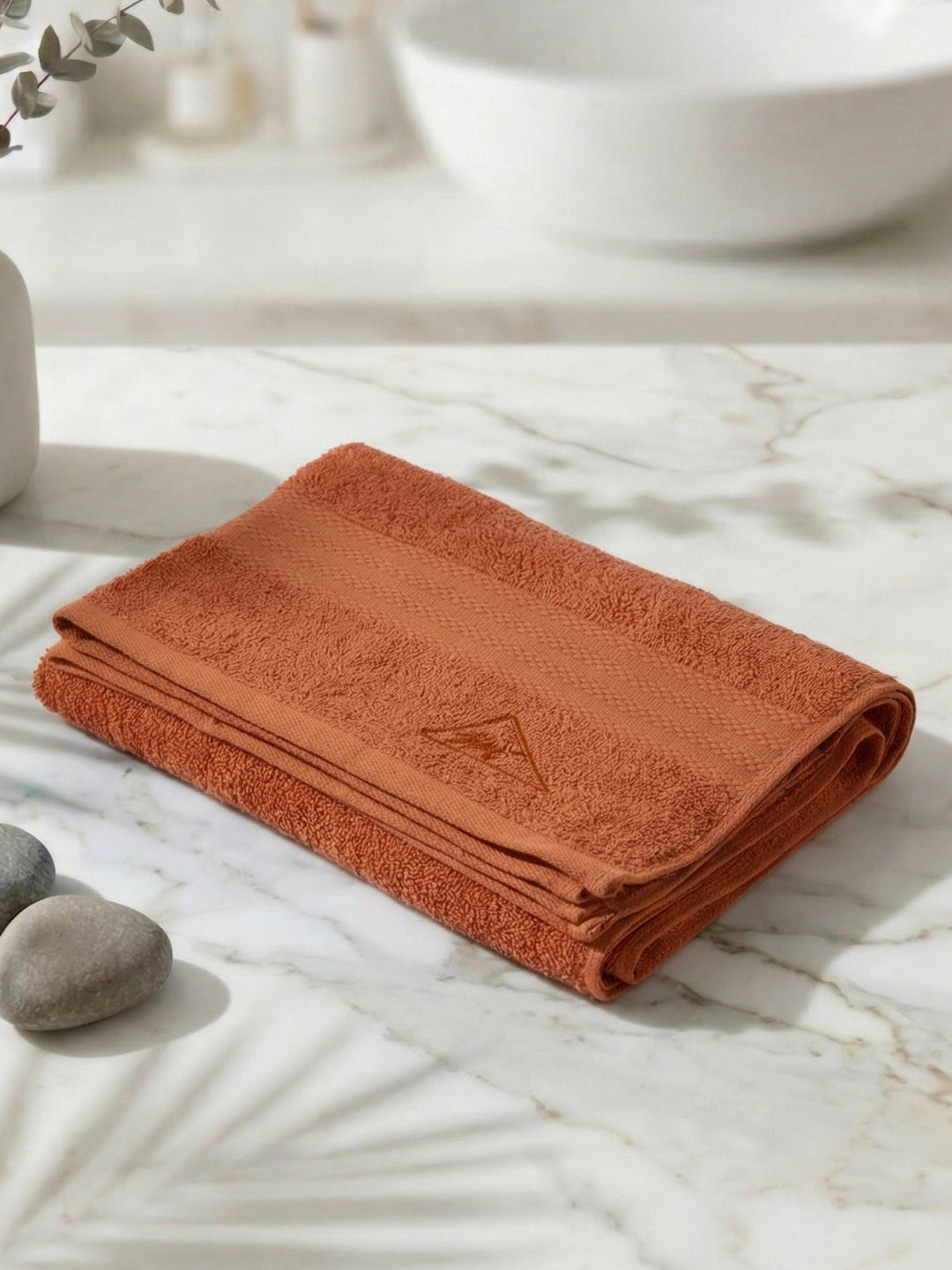 Essential Orange 100% Cotton Solid 380 GSM Bath Towel Jazz Small 1 Pc Pvc Pack
