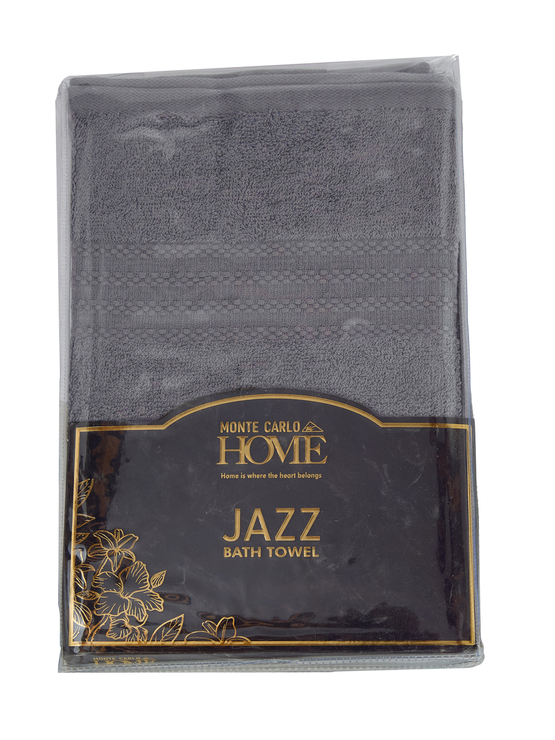 Essential Grey 100% Cotton Solid 380 GSM Bath Towel Jazz Small 1 Pc Pvc Pack